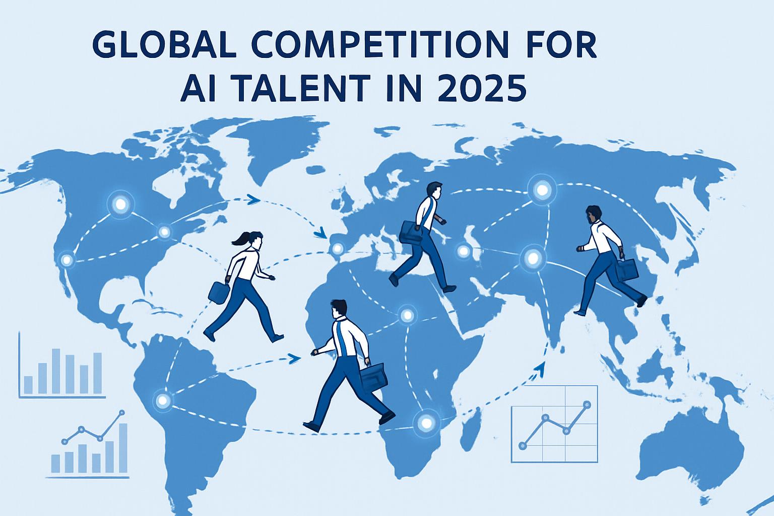 A corrida global por talentos em IA intensifica-se em 2025, com países como os Emirados Árabes Unidos investindo pesadamente para atrair especialistas de todo o mundo.