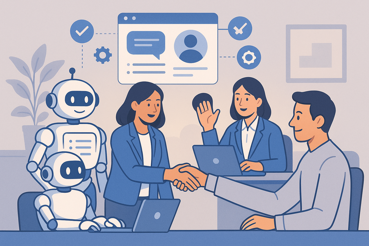 Equilíbrio entre automação de IA e conexão humana no processo de onboarding empresarial