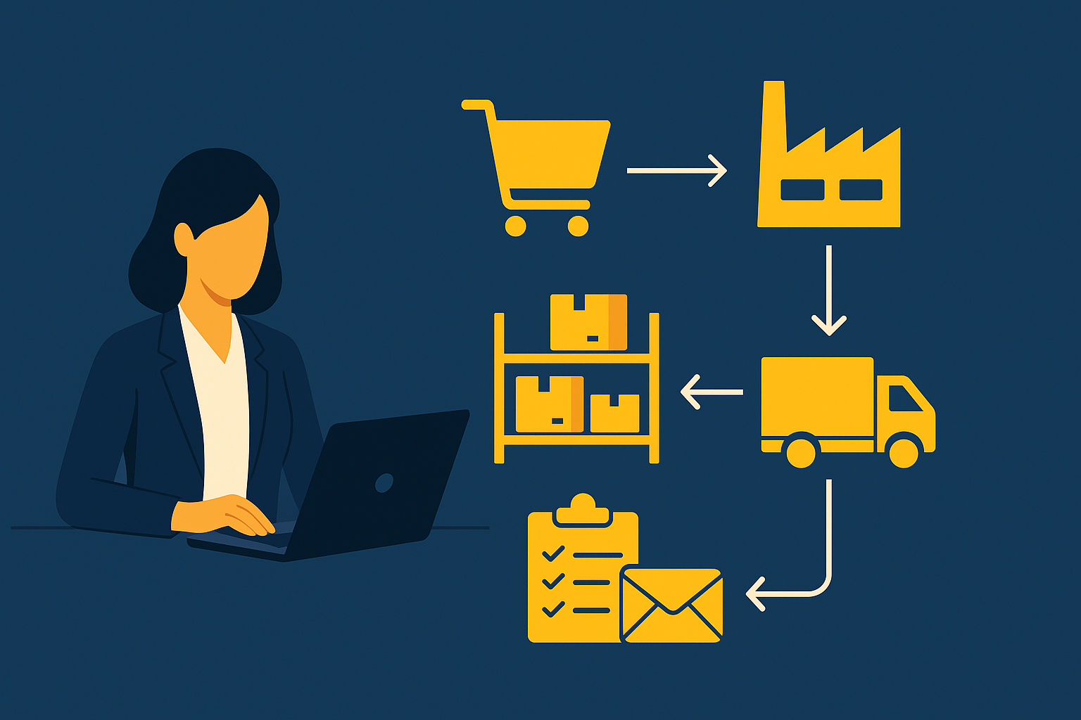 Fluxo operacional de uma empresa sendo apoiado por desenvolvimento de software com IA